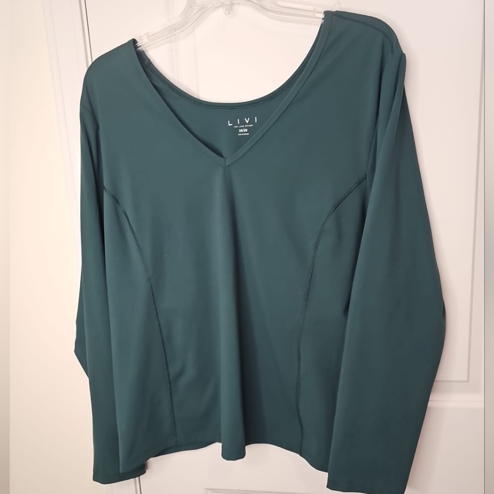 Lane Bryant Women's Teal V-Neck Top Size 26/28